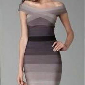 Rare hombre off the shoulder Herve Leger